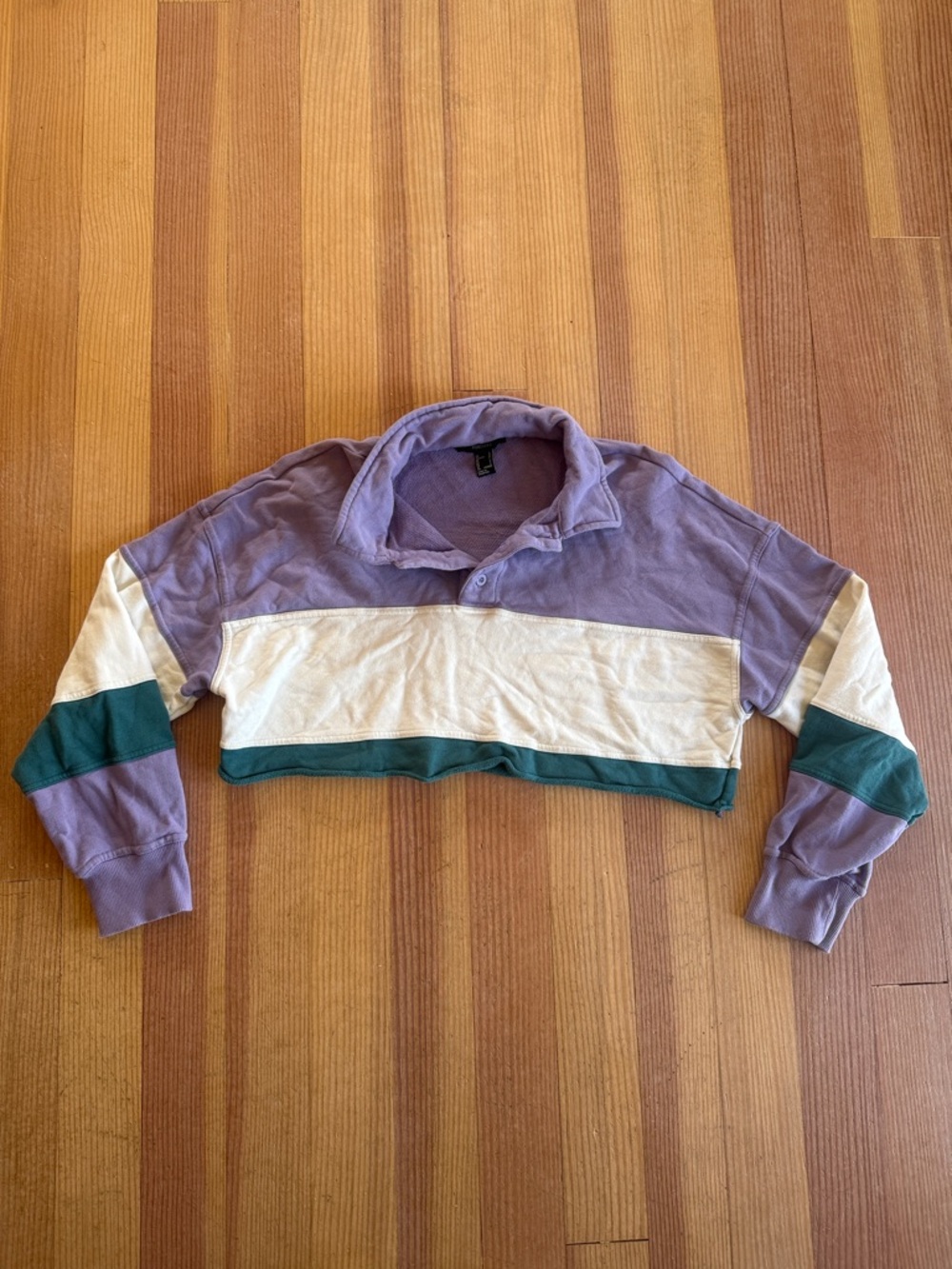 forever 21 Cropped Pullover long sleeve shirt colorblock